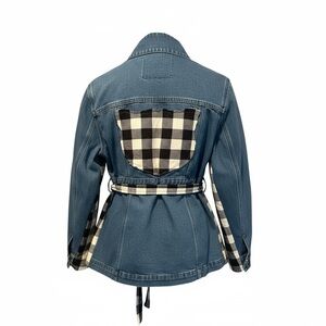 Upcycled Women's Blue Jean Jacket with Belt